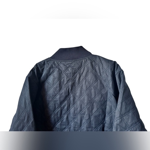 Bylt Bomber Jacket Mens L Navy Gray Reversible Quilted Hi Lo Casual NWOT - Picture 10 of 15